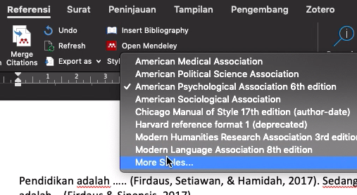 Cara Menambahkan Style IOP di Mendeley |
