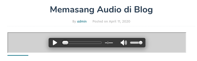 Memasang audio play di website blog wordpress dan blogspot