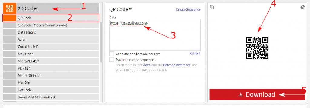 membuat barcode QR Code