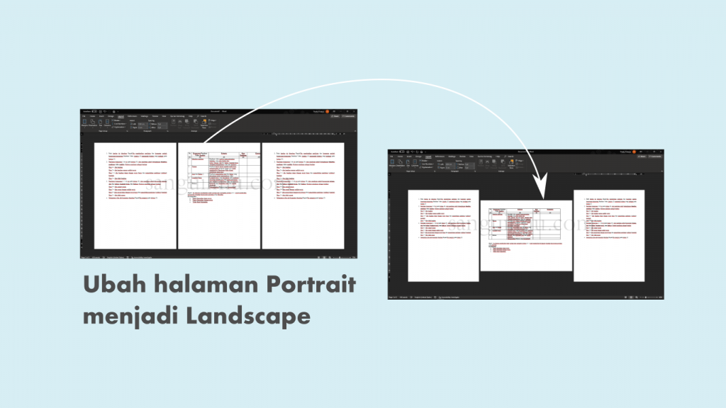Cara Landscape 1 Halaman di Word