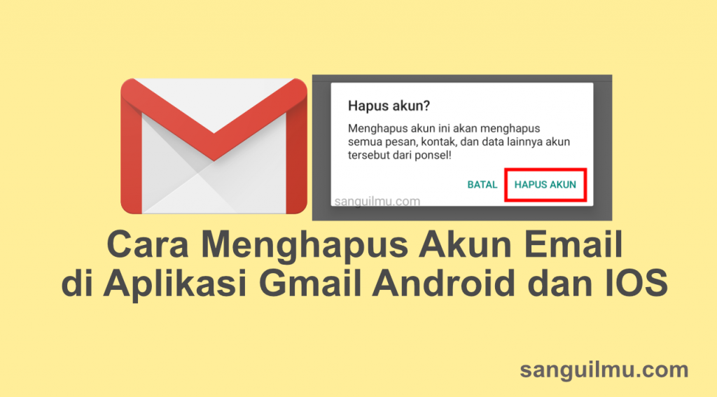 Menghapus akun email di android