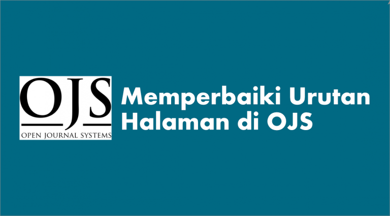 cara membuat urut artikel halaman di ojs