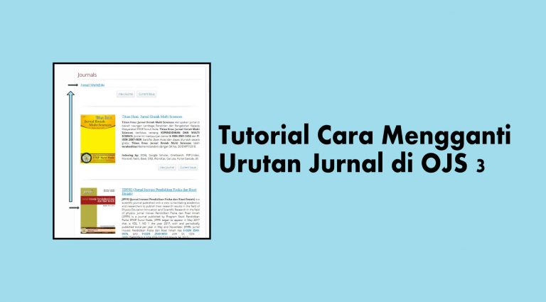 Cara Mengganti Urutan Jurnal di OJS 3
