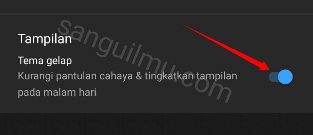 cara aktifkan mode gelap di youtube studio android