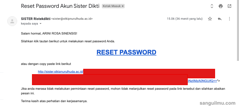 Solusi Lupa Password Akun SISTER Dosen