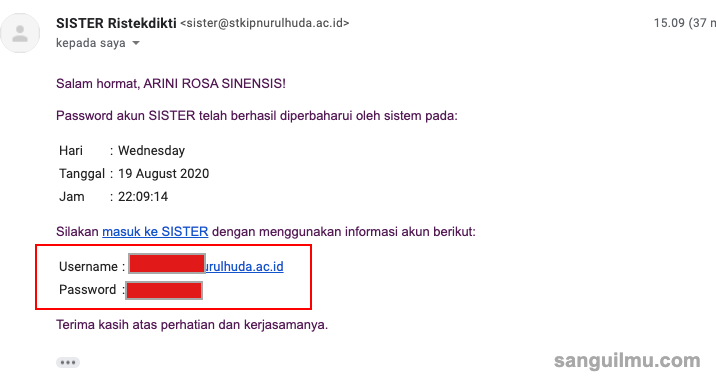 Solusi Lupa Password Akun SISTER Dosen