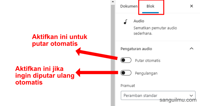 Baru! Cara Memasang Audio Play di Wordpress Tanpa Plugin |