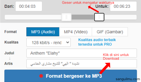 Download Audio/Video Youtube dengan Durasi Waktu Tertentu |