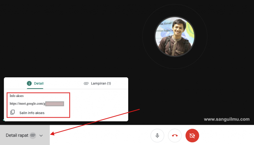 Cara Membagikan Kode
Google Meet
Saat Sedang Daring