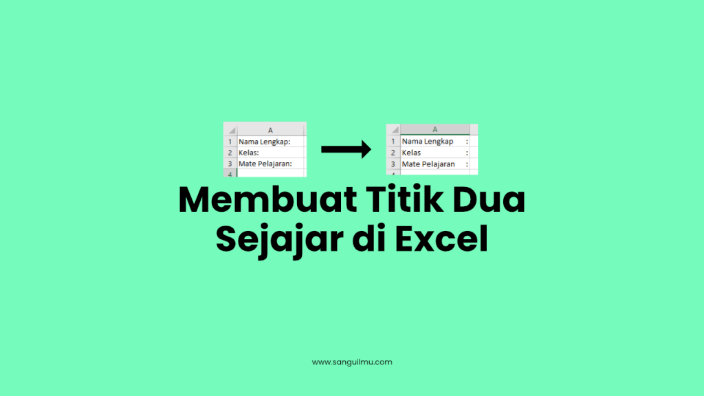 Cara Membuat Titik Dua Sejajar di Excel