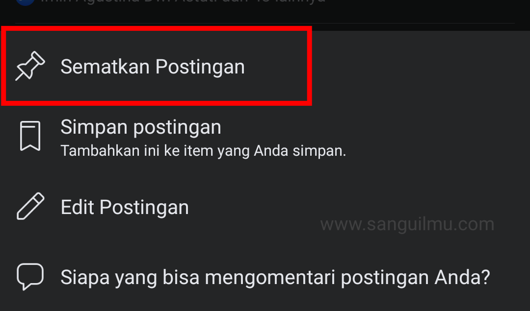 Cara Pin/Sematkan Status Facebook Agar Tetap di Atas Postingan