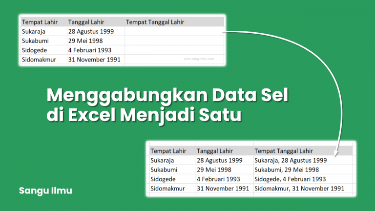 Menggabungkan Data Sel di Excel Menjadi Satu