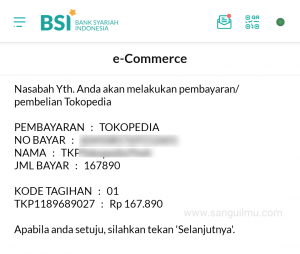 Cara Pembayaran Virtual Account BSI di Tokopedia