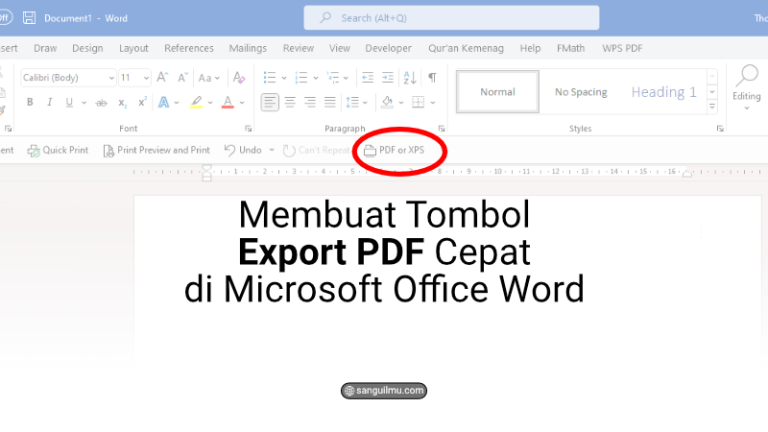 Cara Membuat Tombol Export PDF Cepat di Word |