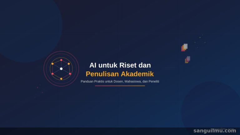 Ilustrasi AI untuk riset dan penulisan akademik - dosen dan mahasiswa menggunakan kecerdasan buatan untuk penelitian