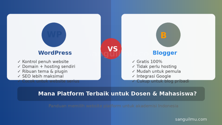 Perbandingan WordPress vs Blogger untuk platform website dosen dan mahasiswa - sanguilmu.com