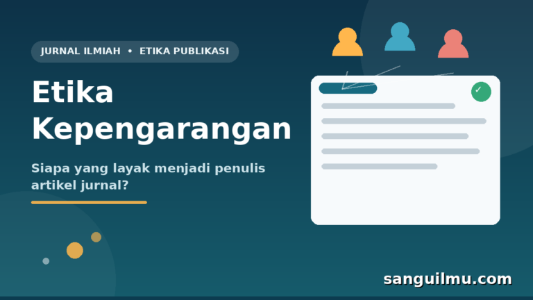 Ilustrasi etika penulis artikel jurnal ilmiah: tim akademisi berdiskusi menentukan siapa yang layak menjadi penulis - sanguilmu.com