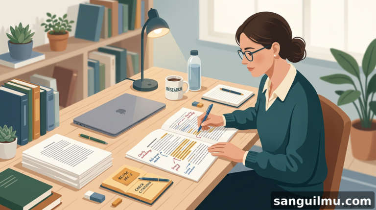 Ilustrasi penulis menyusun respons atas komentar reviewer pada naskah jurnal ilmiah