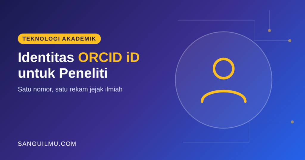 Ilustrasi ikon profil peneliti dengan teks ORCID iD untuk peneliti